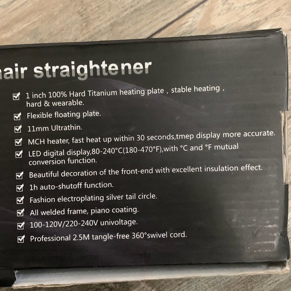 NEW MCH Heater Max‎ Temp 230 C(450 F) Hair Straightener - Picture 7 of 12